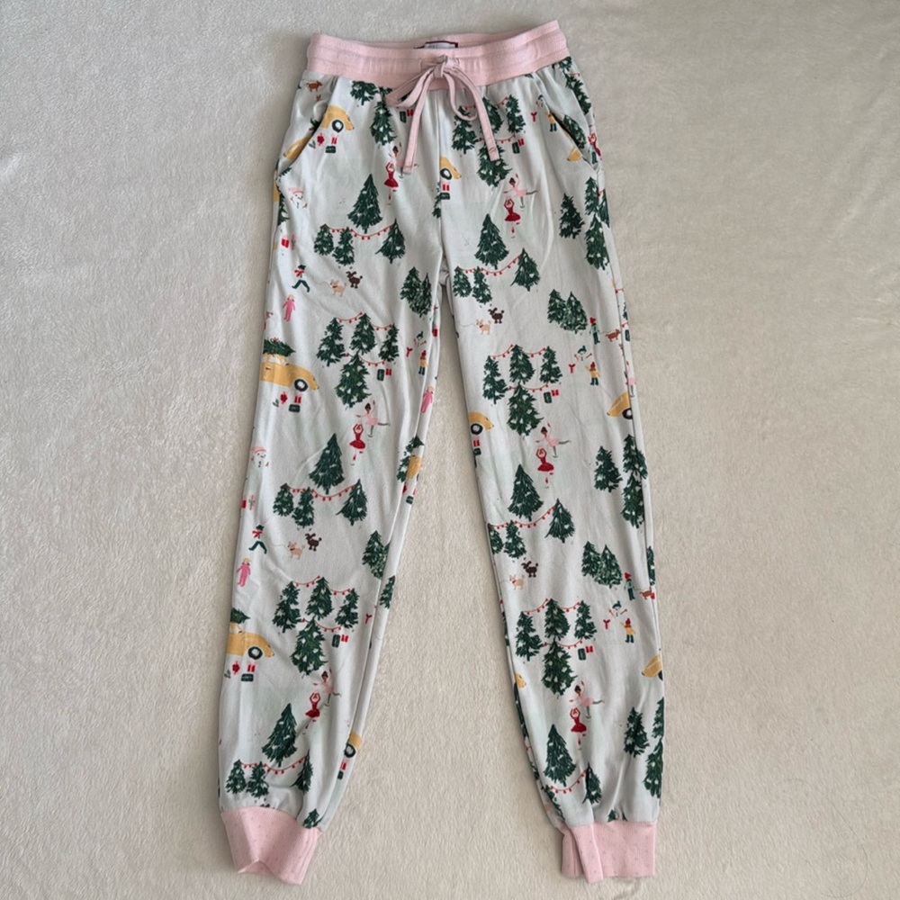 SweetHoney | Holiday Print Christmas Tree Pajama Pj Jogger Pants Pockets (10Y)